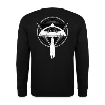 Champignon de la Sagesse Psychédélique - Sweat-shirt Unisexe - noir - Dos - Alina (178cm)