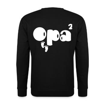 opa zwillinge Geschenkidee - Unisex Pullover - Schwarz - Hinten - Michal (187cm)