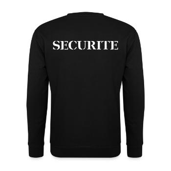 Sicherheit - Unisex Pullover - Schwarz - Hinten - Alina (178cm)