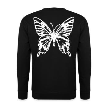 2reborn Butterfly papillon flying white - Sweat-shirt Unisexe - noir - Dos - Michal (187cm)