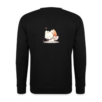 Cute Anime Cat - Unisex Sweatshirt - black - Back - Alina (178cm)