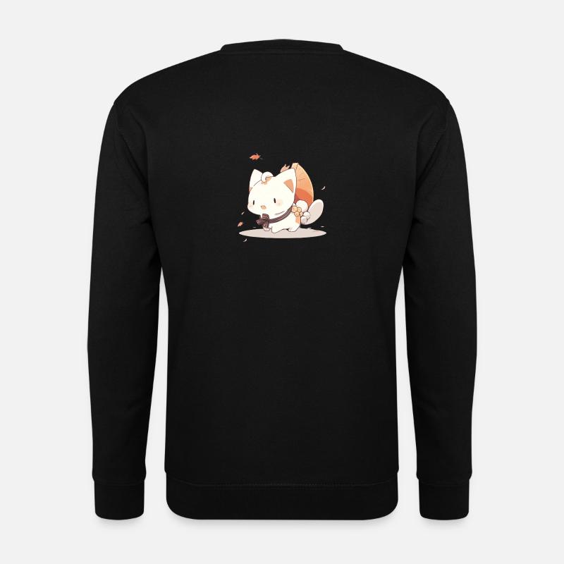 Süße Anime Katze - Unisex Pullover - Schwarz