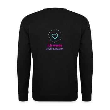 Ich werde große Schwester von einem Bruder - Unisex Pullover - Schwarz - Hinten - Michal (187cm)