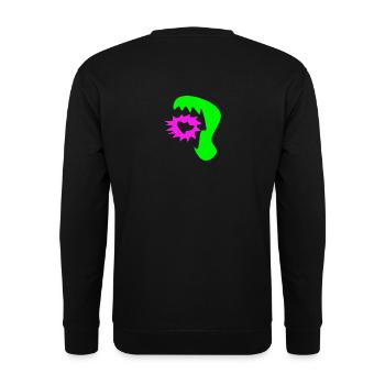 Abstraktes Monster - Unisex Pullover - Schwarz - Hinten - Alina (178cm)