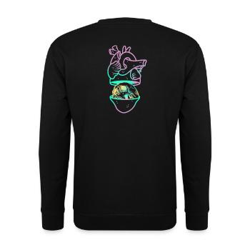 Heart Skull 1 rose - Sweat-shirt Unisexe - noir - Dos - Alina (178cm)