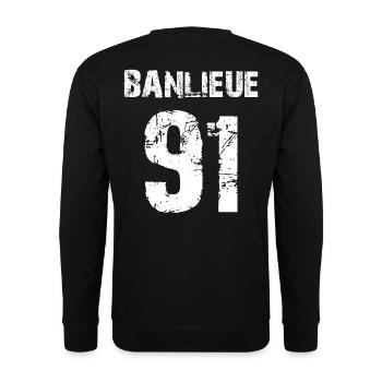 banlieue 91 - Unisex Sweatshirt - black - Back - Alina (178cm)