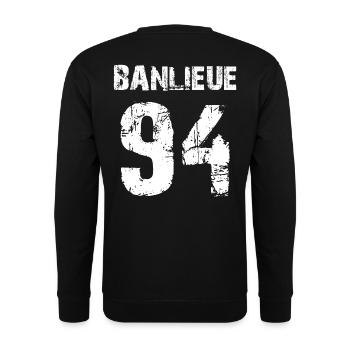 banlieue 94 - Unisex Sweatshirt - black - Back - Alina (178cm)