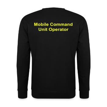 Mobile Command Unit Operator - Unisex Pullover - Schwarz - Hinten - Alina (178cm)