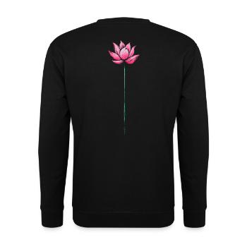 Rosa Lotusblüte Zen Calm Yoga und Meditation Kunst - Unisex Pullover - Schwarz - Hinten - Alina (178cm)