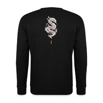 Rauchschlange – Streichholz und Glut - Unisex Pullover - Schwarz - Hinten - Michal (187cm)