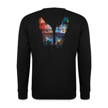 angelwings,flügel,gold,engelsflügel,metallisch - Unisex Pullover - Schwarz - Hinten - Alina (178cm)
