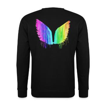 Angelwings,Wings,Watercolor,Angel Wings,Colorful,LGBT - Unisex Sweatshirt - black - Back - Alina (178cm)