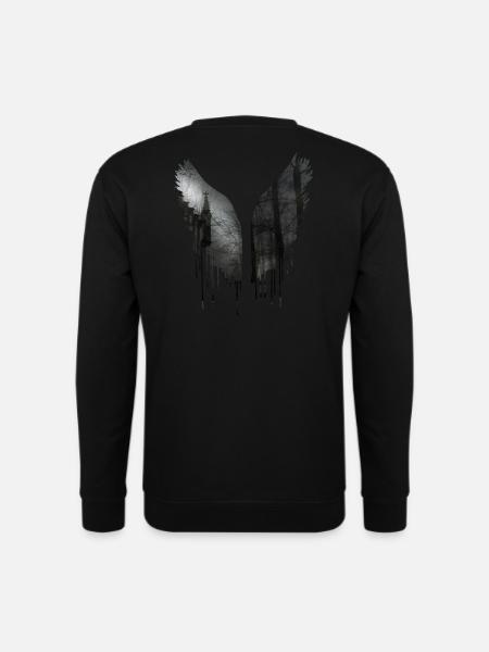 angelwings,flügel,dark,bunt,darkangel, gothic, - Unisex Pullover - Schwarz