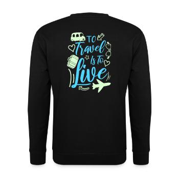 to travel - Unisex Sweatshirt - black - Back - Alina (178cm)