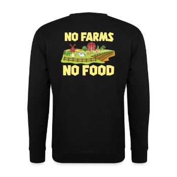 No Farms No Food - Farmer Farmer Gift - Unisex Sweatshirt - black - Back - Alina (178cm)