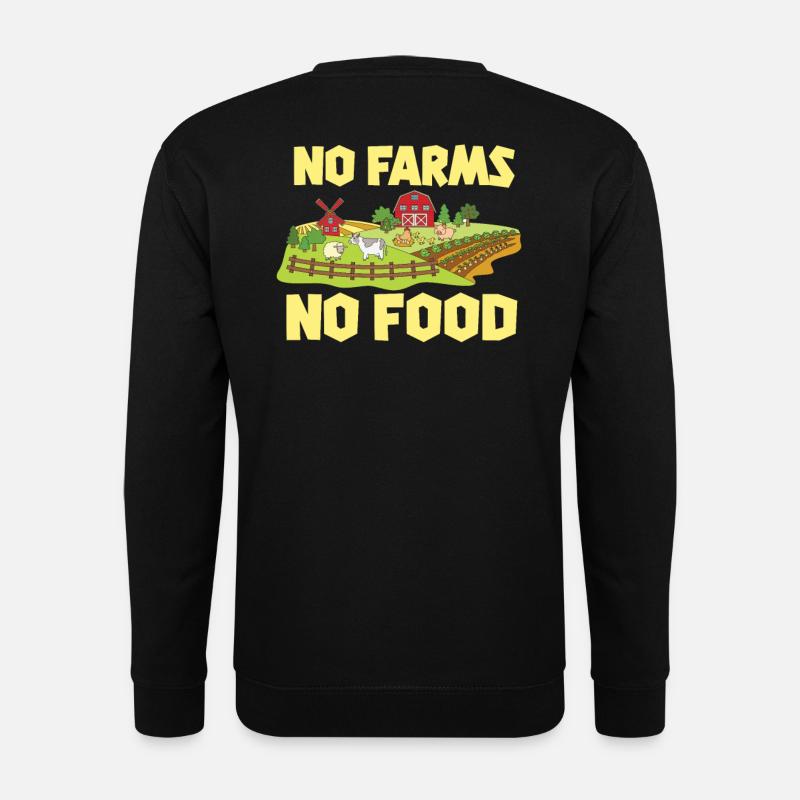 No Farms No Food - Bauer Landwirt Geschenk - Unisex Pullover - Schwarz
