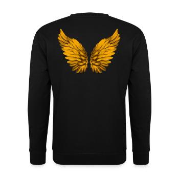 Angel Wings Angel Wings Angel Wings Gold Golden - Unisex Sweatshirt - black - Back - Alina (178cm)