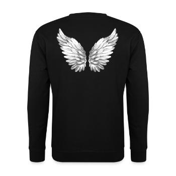 Angel Wings Angel Wings Angel Wings White White - Unisex Sweatshirt - black - Back - Alina (178cm)