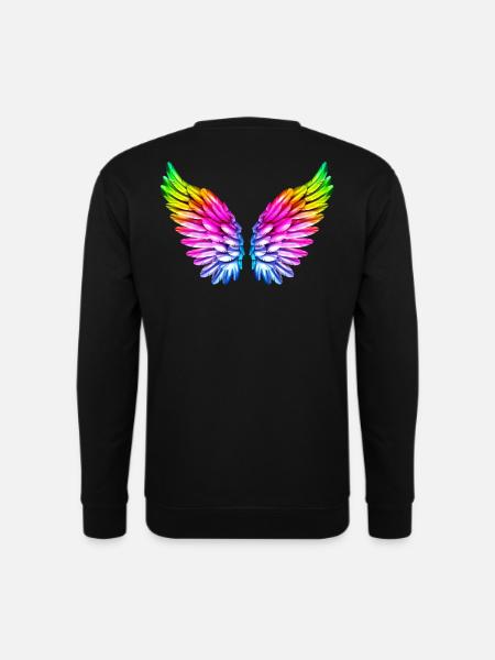 LGBT Engelsflügel Engel Flügel Bunt Regenbogen - Unisex Pullover - Schwarz