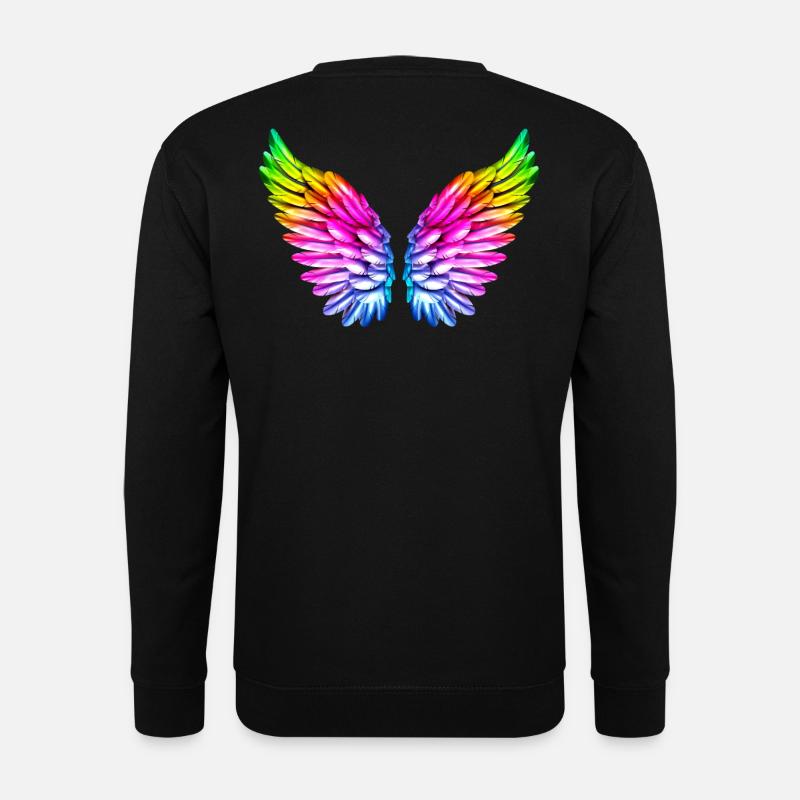 LGBT Ailes anges ailes coloré arc-en-ciel - Sweat-shirt Unisexe - noir