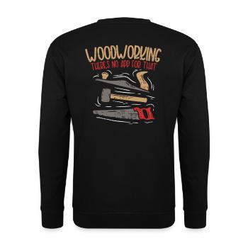 Zimmermann Holzbearbeitung Geschenk - Unisex Pullover - Schwarz - Hinten - Alina (178cm)