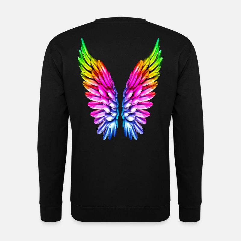LGBT Regenbogen Engelsflügel Gay Lesbisch Queer - Unisex Pullover - Schwarz