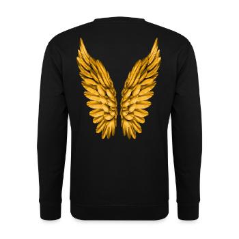 Angel Wings Gold Golden Wings Angel Angel Wings - Unisex Sweatshirt - black - Back - Alina (178cm)