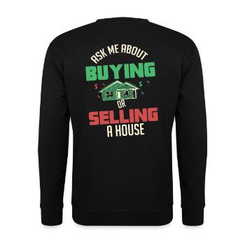 Immobilienmakler - Unisex Pullover - Schwarz - Hinten - Alina (178cm)