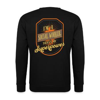 Social worker - Unisex Sweatshirt - black - Back - Alina (178cm)