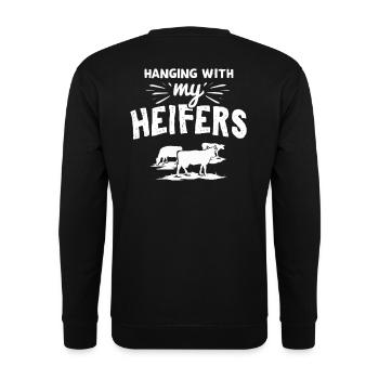 Cadeau de vaches fermières - Sweat-shirt Unisexe - noir - Dos - Alina (178cm)