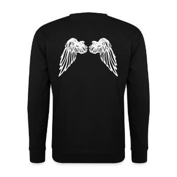 angel wings - Unisex Sweatshirt - black - Back - Alina (178cm)