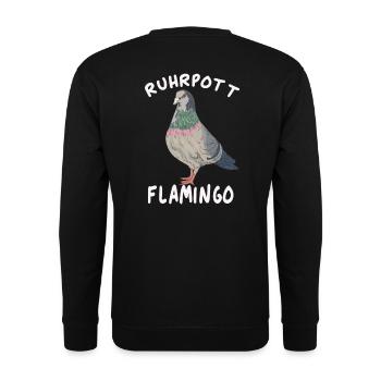 Ruhrpott Flamingo pigeon mining - Unisex Sweatshirt - black - Back - Alina (178cm)