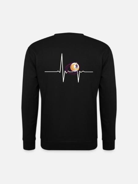 Billard Billardkugel Herzschlag - Unisex Pullover - Schwarz