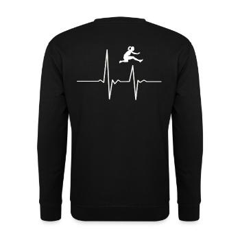 Hurdling Heartbeat - Unisex Sweatshirt - black - Back - Alina (178cm)