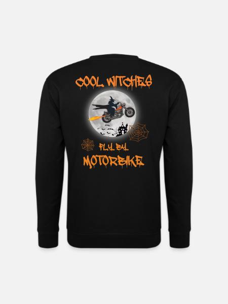 Cool witches fly by Motorbike - Bike Chopper - Unisex Pullover - Schwarz