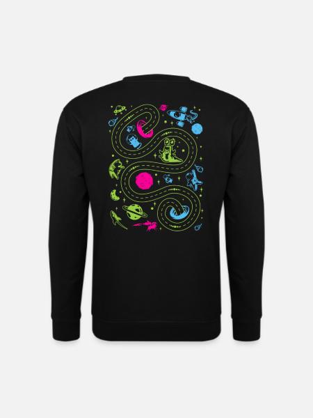 Outer Space Car Track Kids - Unisex Sweatshirt - black