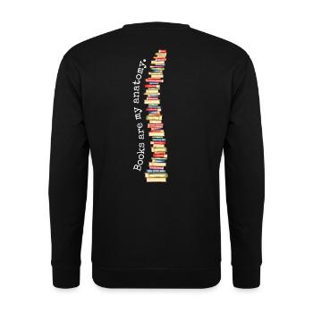Books Books Are My Anatomy Spine Bookworm - Unisex Sweatshirt - black - Back - Alina (178cm)