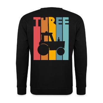 Traktor 3. Geburtstag Kinder - Unisex Pullover - Schwarz - Hinten - Alina (178cm)