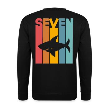 Hai 7. Geburtstag Kinder - Unisex Pullover - Schwarz - Hinten - Alina (178cm)