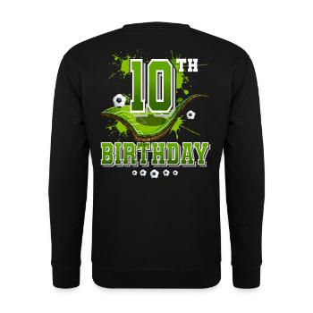 10th Birthday Football - Unisex Sweatshirt - black - Back - Alina (178cm)