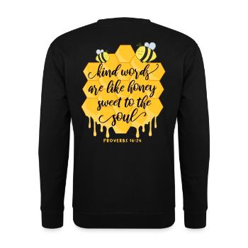 Christian Bible Quote Bees - Unisex Sweatshirt - black - Back - Alina (178cm)
