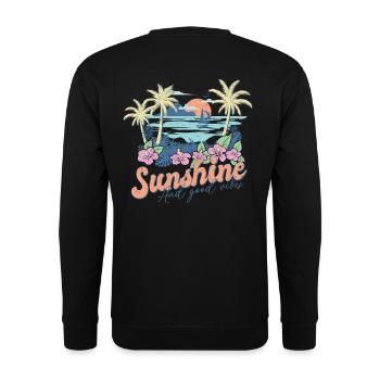 Sunshine And Great Vibes Summer - Unisex Sweatshirt - black - Back - Alina (178cm)