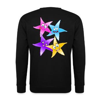 Vivid Star Quartet Fun Cartoon Stars - Unisex Sweatshirt - black - Back - Alina (178cm)