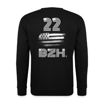 Bretagne BZH-numéro département Breton - Sweat-shirt Unisexe - noir - Dos - Alina (178cm)