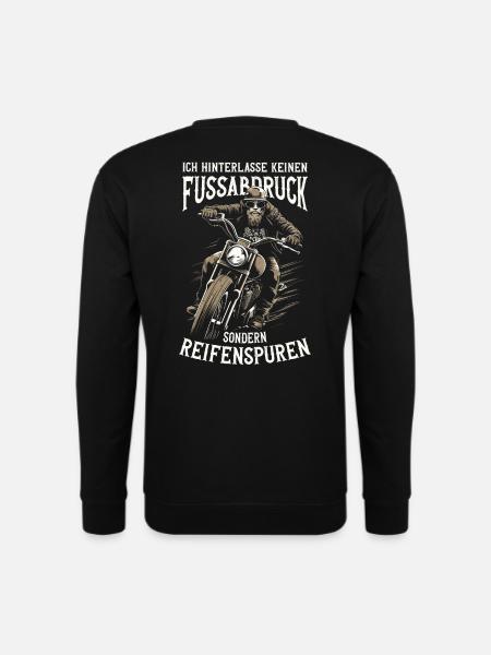 Ich hinterlasse Reifenspuren – Biker Spruch - Unisex Pullover - Schwarz