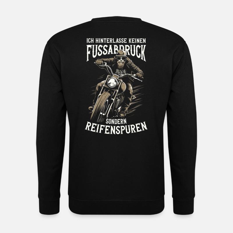Ich hinterlasse Reifenspuren – Biker Spruch - Unisex Pullover - Schwarz