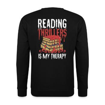 La lecture de thrillers est ma thérapie - Sweat-shirt Unisexe - noir - Dos - Alina (178cm)
