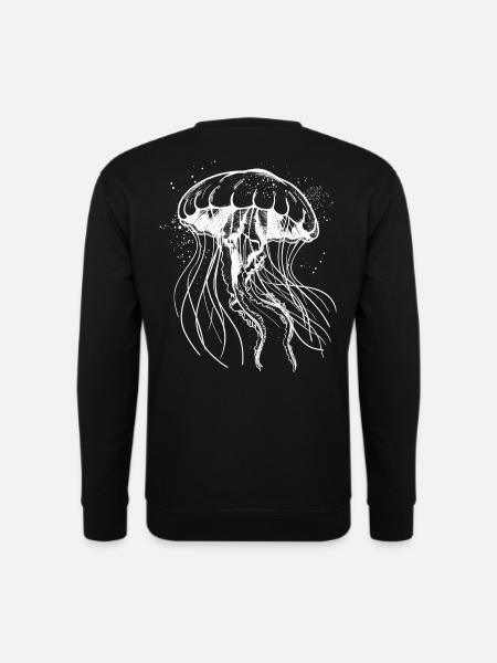 Motif Méduse Blanche - Méduse - Sweat-shirt Unisexe - noir