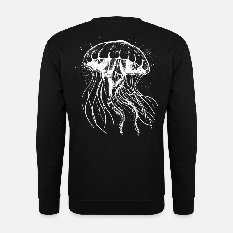Weißes Quallen Motiv - Jellyfish - Unisex Pullover - Schwarz