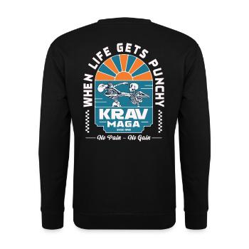 Quand la vie devient percutante - Sweat-shirt Unisexe - noir - Dos - Alina (178cm)